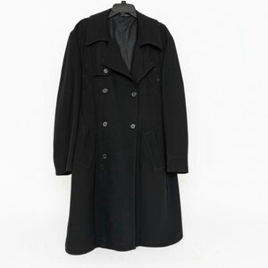 Loro Piana Storm System Movimento Double Breasted Black Wool Trench Coat XL 44R